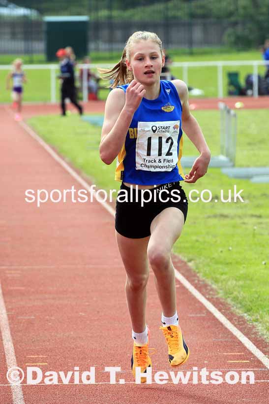 Girls Under-13s 1500 metres, 2023 North Eastern Track and Field Champs., Middlesbrough Sports Village, Middlesbrough. Photo: David T. Hewitson/Sports for All Pics